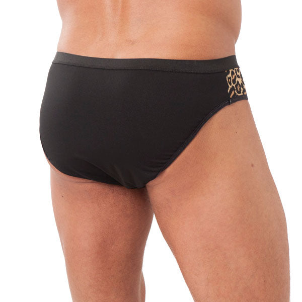 Mens Animal Print Briefs With Zipper