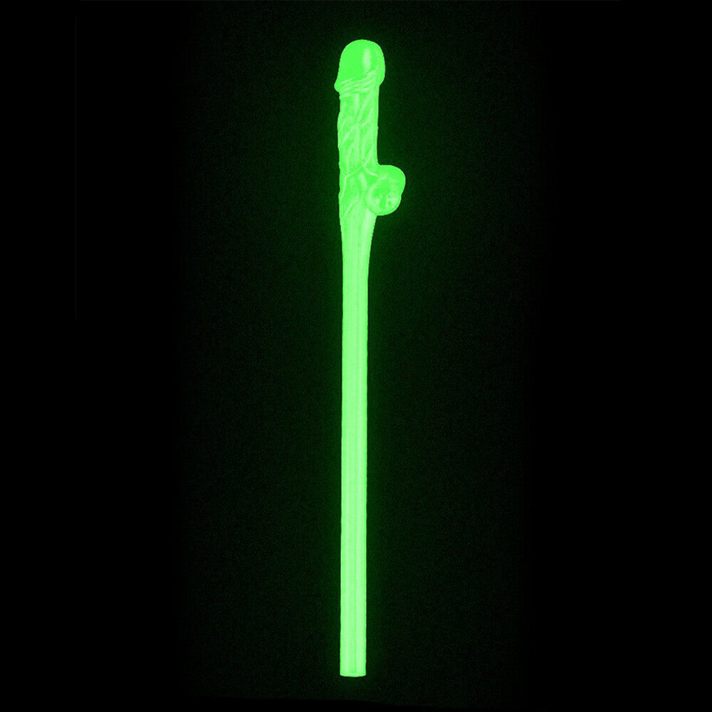 Lovetoy Pack Of 9 Willy Straws Glow In The Dark