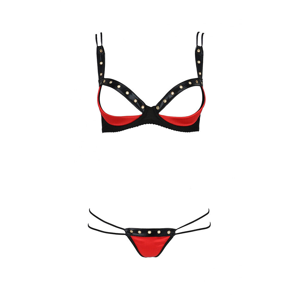 Passion Midori Red And Black Bra Set