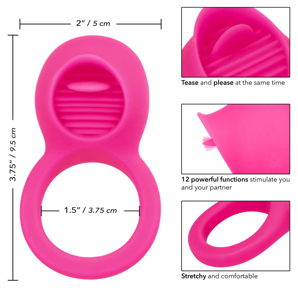 Rechargeable Teasing Tongue Enhancer Cock Ring