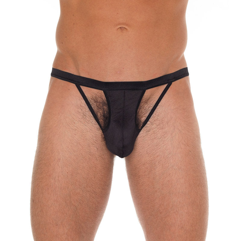 Mens Cut Out GString Black